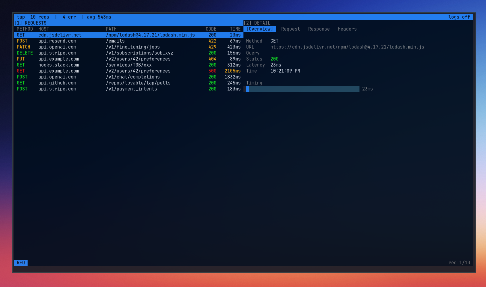 termtap screenshot